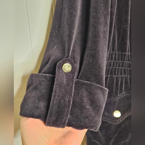 Charter Club Black Velour Mock Neck 3/4 Sleeve Elastic Waist Jacket Plus 2X EUC - Picture 3 of 13